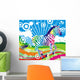 Galloping Rainbow Zebra Wall Decal