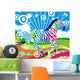 Galloping Rainbow Zebra Wall Decal