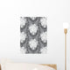 Ornamental Gris Bouquet Fleurs Wall Decal