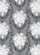 Ornamental Gris Bouquet Fleurs Wall Decal