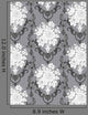 Ornamental Gris Bouquet Fleurs Wall Decal