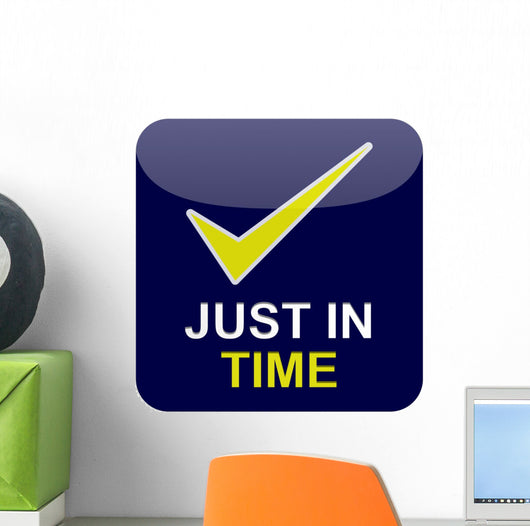 Button Blau Just Time Wall Decal
