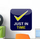 Button Blau Just Time Wall Decal