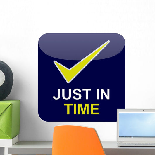 Button Blau Just Time Wall Decal