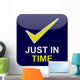 Button Blau Just Time Wall Decal