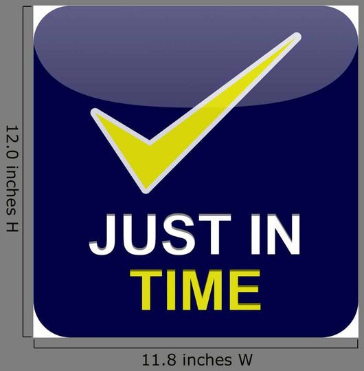 Button Blau Just Time Wall Decal