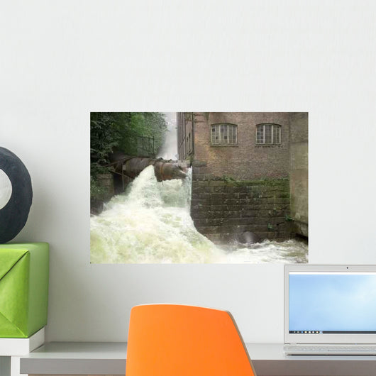 Water Rushing Through a Canal Wall Decal