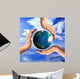 Conceptual Recycling Symbol With Earth and Hands Wall Decal