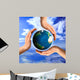 Conceptual Recycling Symbol With Earth and Hands Wall Decal
