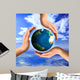 Conceptual Recycling Symbol With Earth and Hands Wall Decal