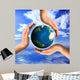 Conceptual Recycling Symbol With Earth and Hands Wall Decal