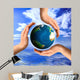 Conceptual Recycling Symbol With Earth and Hands Wall Decal