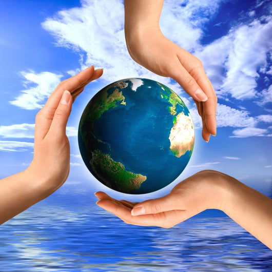 Conceptual Recycling Symbol With Earth and Hands Wall Decal