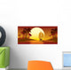 Tropical Island Sunset Palm Wall Decal