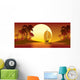 Tropical Island Sunset Palm Wall Decal