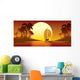 Tropical Island Sunset Palm Wall Decal