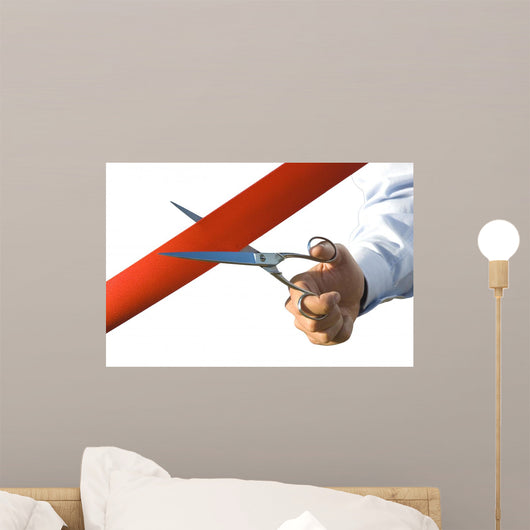 Cut Red Ribbon Wall Decal
