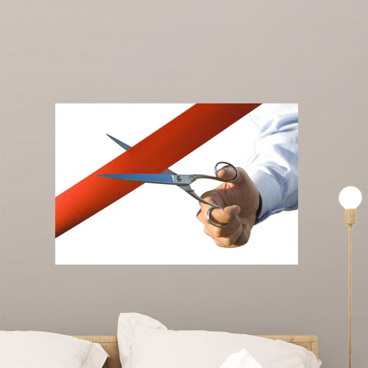 Cut Red Ribbon Wall Decal