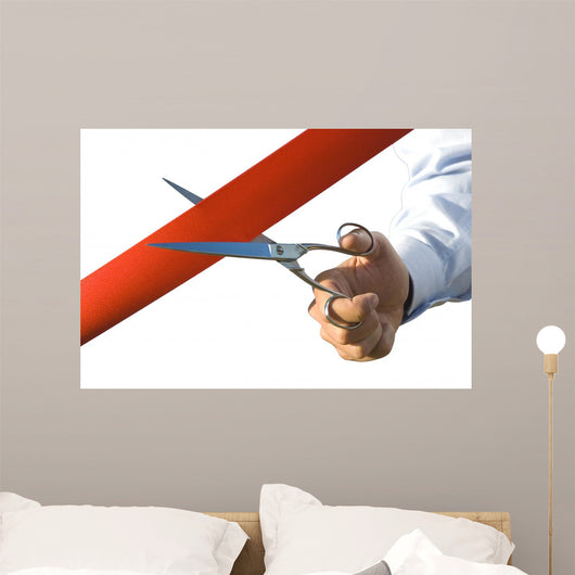 Cut Red Ribbon Wall Decal