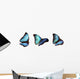 3 Blue Morphos Wall Decal