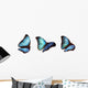 3 Blue Morphos Wall Decal