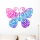 Butterfly Swirls Tatto Vector Wall Decal