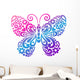 Butterfly Swirls Tatto Vector Wall Decal
