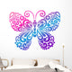 Butterfly Swirls Tatto Vector Wall Decal