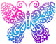 Butterfly Swirls Tatto Vector Wall Decal