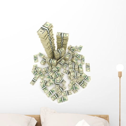 Big Pile Money Green Wall Decal