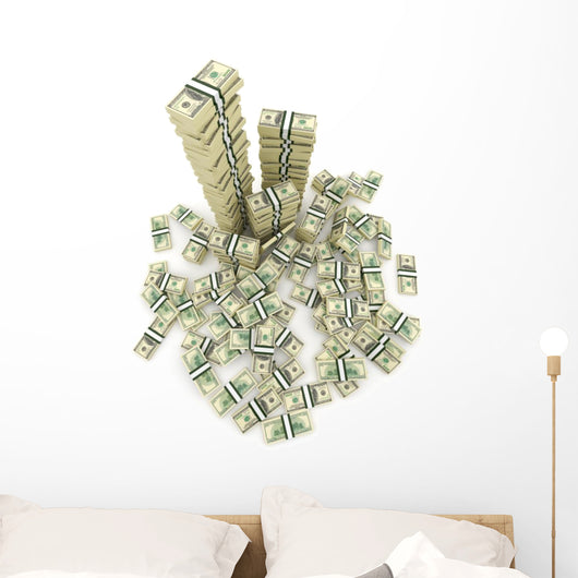 Big Pile Money Green Wall Decal