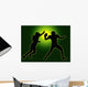Green Glow Silhouette American Wall Decal