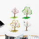 Four Seasons Trees During Wall Decal
