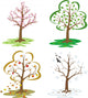 Four Seasons Trees During Wall Decal