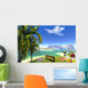 Paradise Lagoon And Bench Wall Decal