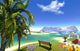 Paradise Lagoon And Bench Wall Decal