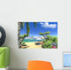 CG Render Paradise Lagoon With Lounge Wall Decal