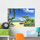 CG Render Paradise Lagoon With Lounge Wall Decal