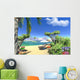 CG Render Paradise Lagoon With Lounge Wall Decal