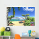 CG Render Paradise Lagoon With Lounge Wall Decal