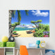 CG Render Paradise Lagoon With Lounge Wall Decal