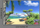 CG Render Paradise Lagoon With Lounge Wall Decal