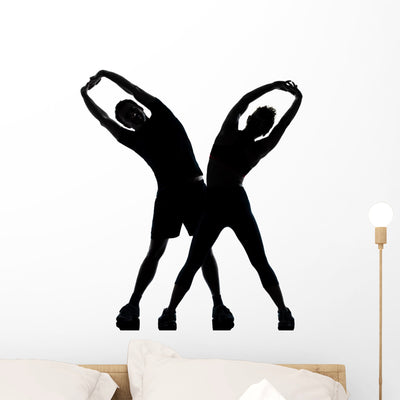 One Couple Man Woman Wall Decal shown on a wall
