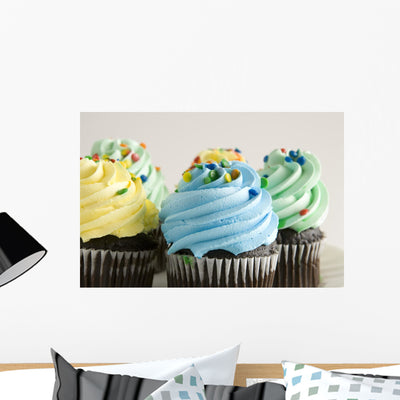 Cupcakes Close-Up Wall Decal shown on a wall