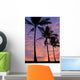 Beach and Line of Palm Trees at Sunset Wall Decal