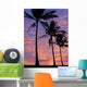 Beach and Line of Palm Trees at Sunset Wall Decal