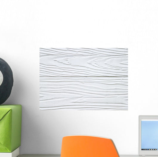 White Wood Grain Texture Wall Decal