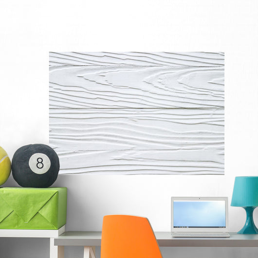 White Wood Grain Texture Wall Decal