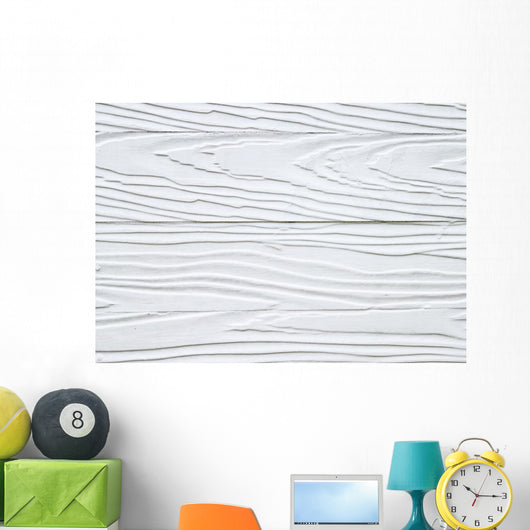 White Wood Grain Texture Wall Decal