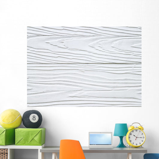 White Wood Grain Texture Wall Decal